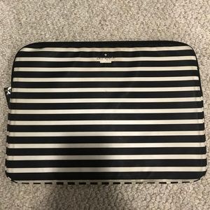 Kate Spade White & Black Stripped Laptop Case